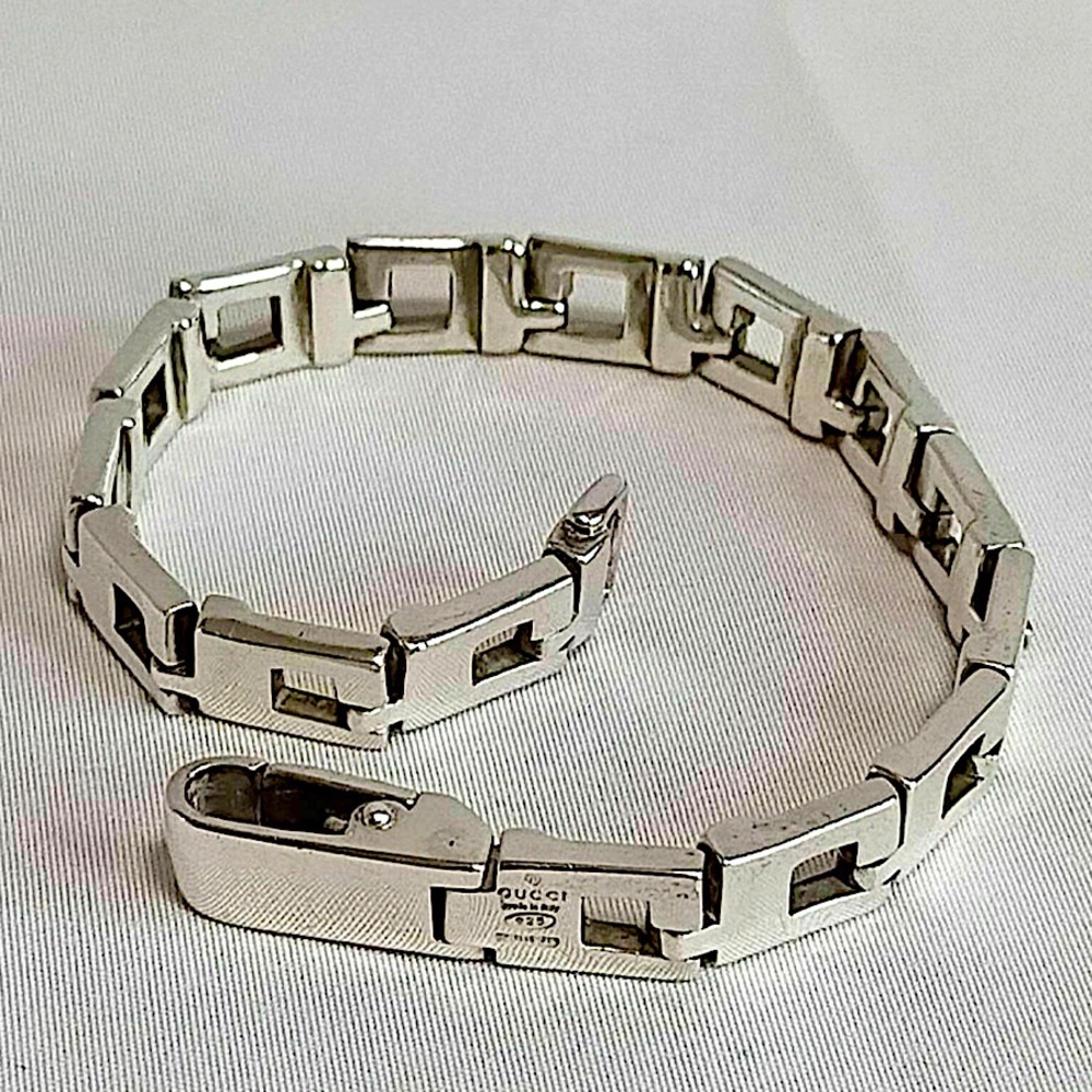 Authentic Gucci Tom Ford Sterling Silver G Link Bracelet